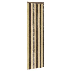 vidaXL Kukaiņu aizkars no &scaron;enila Tum&scaron;i brūna un bē&scaron;a 56 x 200 cm