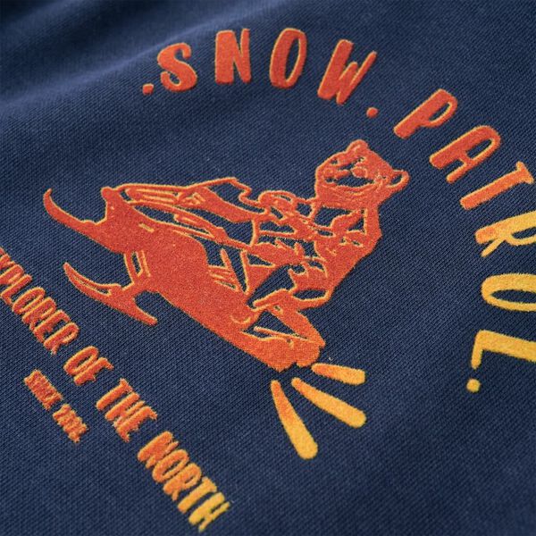 Bērnu džemperis ar kapuci, zils un oranžs, 128