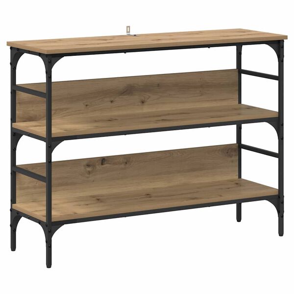 vidaXL Konsoles galds ar plauktu amatnieku ozola 100 x 32 x 75 cm