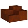 vidaXL Dārza stādītājs Rūsa 80 x 80 x 48 cm Novecināts tērauds