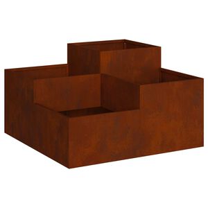 vidaXL Dārza stādītājs Rūsa 80 x 80 x 48 cm Novecināts tērauds