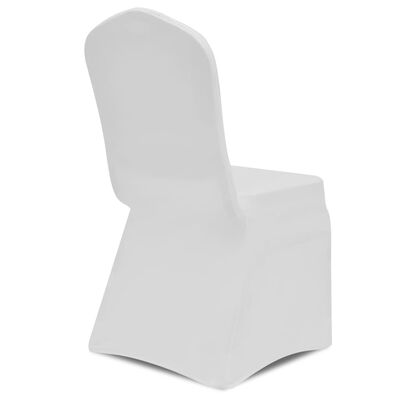 Elastīgs krēsla pārklājs balts 6 gab.