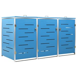 vidaXL 3-daļīga nojume atkritumu tvertnēm, 207x77,5x115 cm, tērauds