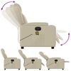 vidaXL elektrisks masāžas krēsls, atgāžams, krēmkrāsas mākslīgā āda