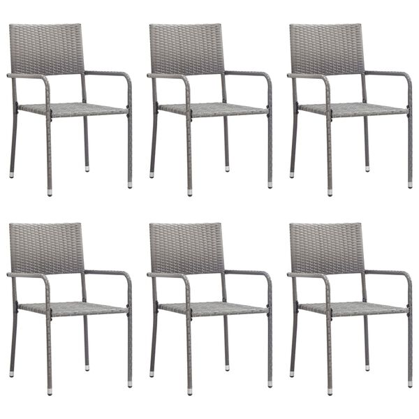 vidaXL 7-daļīgs dārza mēbeļu komplekts, pelēks