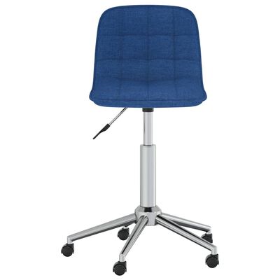 vidaXL grozāmi virtuves krēsli, 2 gab., zils audums