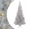vidaXL Ziemassvētku eglīte su 300 LED ar statīvu Sudraba 240 cm PET