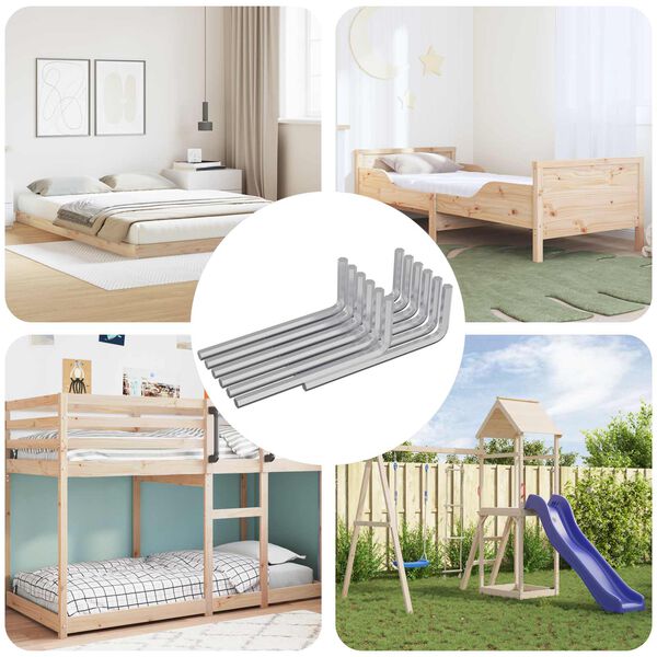 vidaXL Se&scaron;u stūru atslēga 12 pcs Sudraba 32 x 86 mm Tērauds