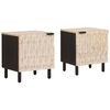 vidaXL Nakts skapītis 2 gab. Balts 40 x 33 x 46 cm Cieta mango koksne