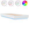 vidaXL gultas rāmis ar LED, balts, 100x200 cm