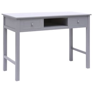 vidaXL rakstāmgalds, 110x45x76 cm, pelēks, koks