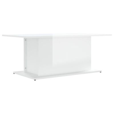 vidaXL kafijas galdiņš, spīdīgi balts, 102x55,5x40 cm, skaidu plāksne