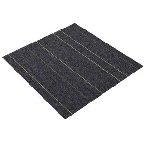 vidaXL Paklāja flīze Tum&scaron;i pelēks ar svītrām 50 x 50 cm 20 gab.
