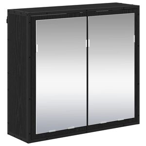 vidaXL Sienas plaukts ar plauktu Melns ozolkoks 65 x 20 x 60 cm