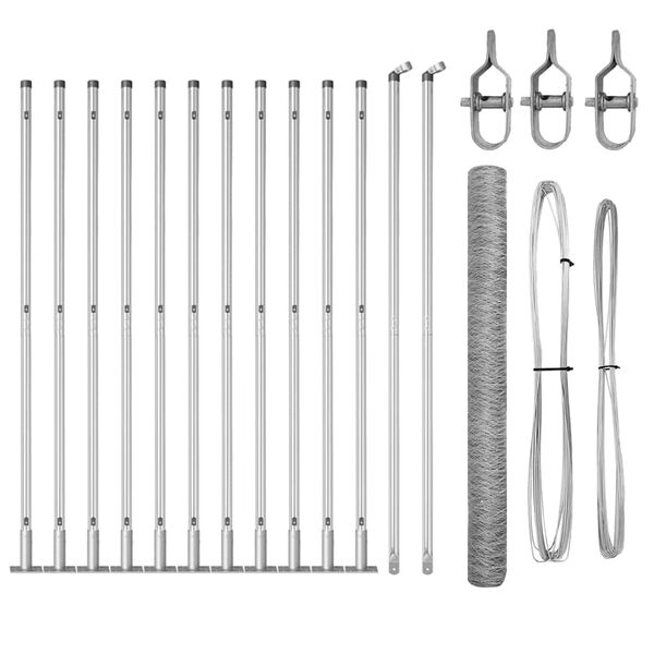 vidaXL Žoga āķis Sudraba 25 x 1,5 m (36 mm acs) Tērauds