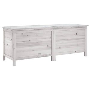 vidaXL dārza uzglabā&scaron;anas kaste, balta, 150x50x56,5 cm, egles koks