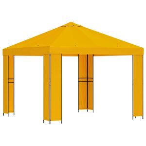 vidaXL Nojume 3 x 3 m Dzeltena Poliesters un tērauds 190 gsm