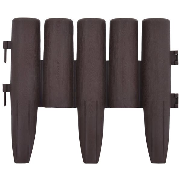 vidaXL zāliena apmales, 36 gab., brūnas, 10 m, PP