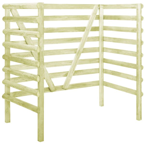 vidaXL divdaļīga konteineru nojume, zaļa, 140x80x150 cm, priedes koks