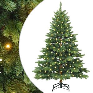 vidaXL Mākslīgā Ziemassvētku eglīte su 150 LED Zaļa 120 cm PE un PVC