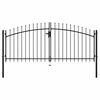 vidaXL dārza vārti ar pīķiem augšpusē, divviru, 300x150 cm