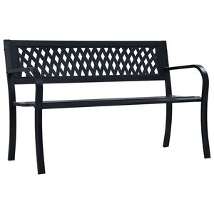 vidaXL dārza sols, 125 cm, melns tērauds