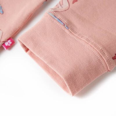 Bērnu pidžama ar garām piedurknēm, gaiši rozā, 128