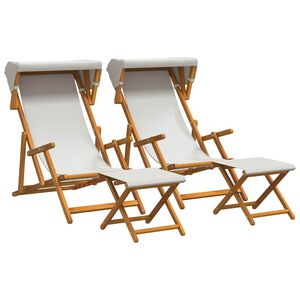 vidaXL Dīvāngalvs 4 pcs 3 Pozīcija Cieta eikalipta koksne Krēmkrāsa