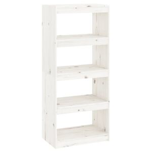 vidaXL grāmatu plaukts, balts, 60x30x135,5 cm, priedes masīvkoks