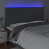 vidaXL gultas galvgalis ar LED, 200x5x118/128 cm, tumši pelēks audums