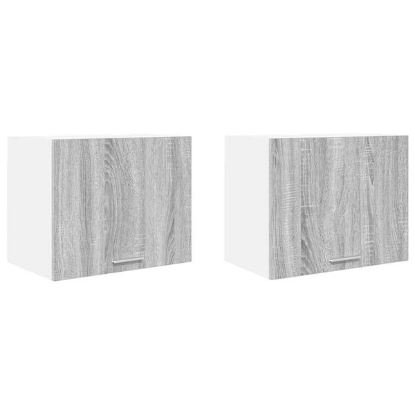 vidaXL Piekarams skapītis 2 pcs Pelēks Sonoma un balts 50 x 31 x 40 cm