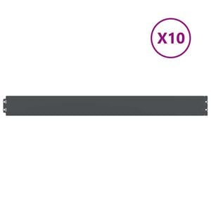 vidaXL Zālāju apmales 10 gab Antracīts 10x103cm Auksti velmēts tērauds