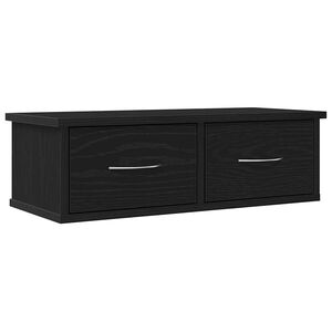 vidaXL Sienas skapis ar atvilktni Melns ozolkoks 60 x 26 x 18,5 cm