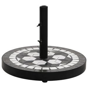 vidaXL saulessarga pamatne, apaļa, melna un balta, 12 kg