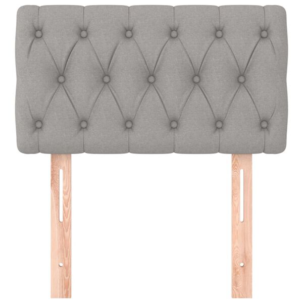 vidaXL gultas galvgalis, 80x7x78/88 cm, gai&scaron;i pelēks audums