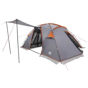 vidaXL Tuneļveida telts Pelēka un oranža 520 x 260 x 180 cm