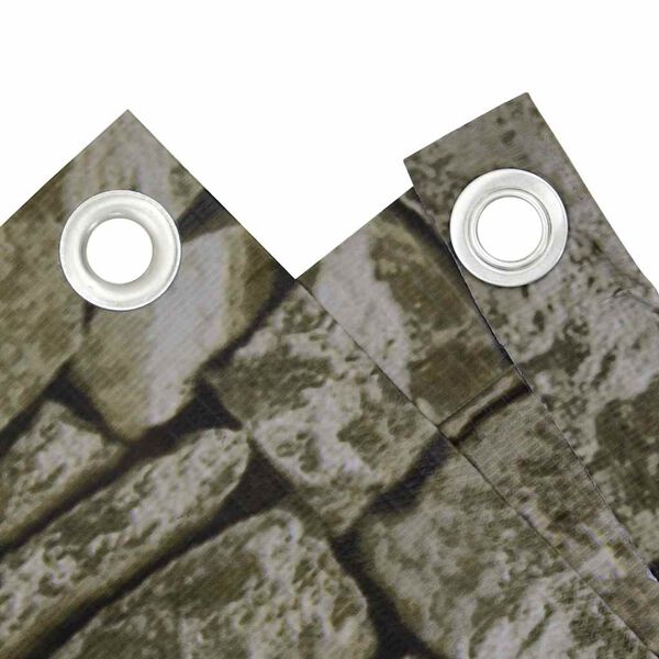 vidaXL balkona aizslietnis, PVC, 500x90 cm, akmens imitācija