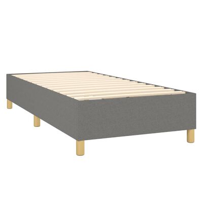 vidaXL atsperu gulta ar matraci, LED, tumši pelēks audums, 80x200 cm