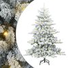 vidaXL Mākslīgā Saliekamā Ziemassvētku Egle su 150 LED Balts 150 cm