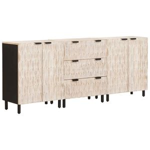 vidaXL Puse 3 gab. 60 x 33 x 75 cm Cieta mango koksne