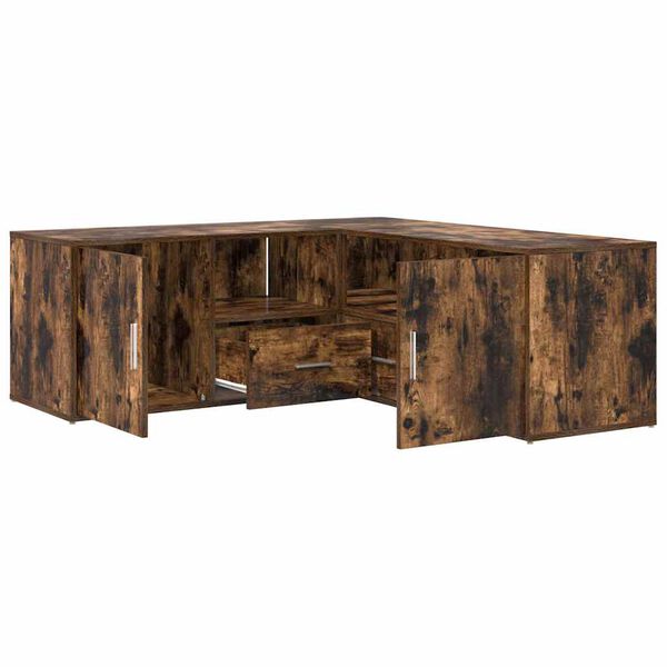 vidaXL stūra skapītis, ozola krāsa, 200x40x45 cm, inženierijas koks