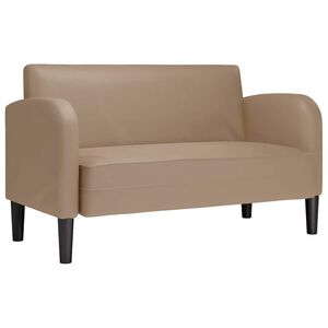 vidaXL Loveseat dīvāns, kapučīno krāsas, 110 cm, mākslīgā āda