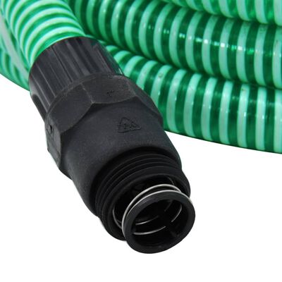 vidaXL sūkšanas šļūtene ar PVC savienotājiem, zaļa, 1", 10 m, PVC