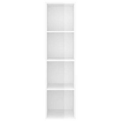 vidaXL sienas TV plaukts, spīdīgi balts, 37x37x142,5 cm, skaidu plātne