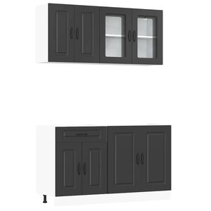 vidaXL 4-daļīgs virtuves skapītis komplekts, Kalmar, melns
