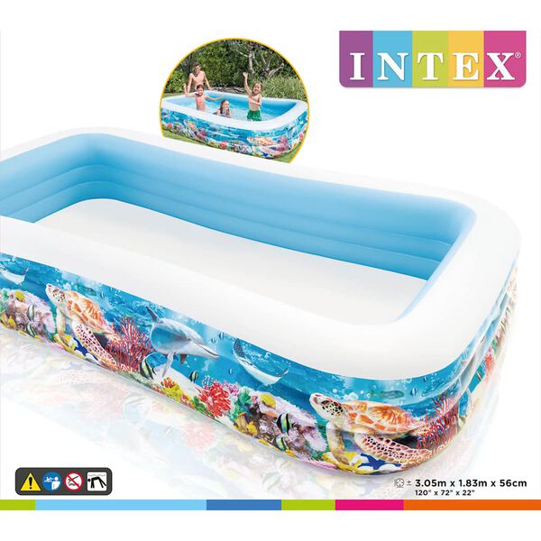Intex baseins Swim Center Family Pool, 305x183x56 cm, jūras dizains