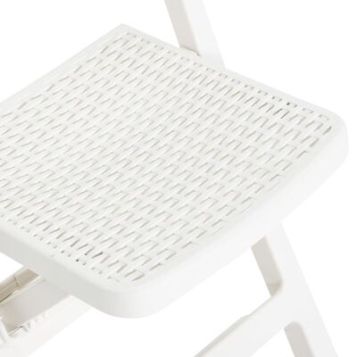 vidaXL saliekami dārza krēsli, 4 gab., balta plastmasa