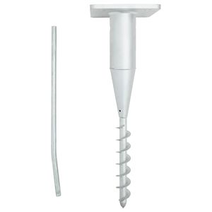 vidaXL saulessarga pamatne ar stieni, sudrabaina, 16x16x52 cm, tērauds