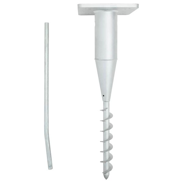 vidaXL saulessarga pamatne ar stieni, sudrabaina, 16x16x52 cm, tērauds