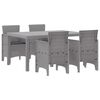 vidaXL Dārza ēdamgalds 5 pcs Gai&scaron;i pelēks Polt rattan